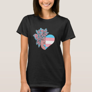 Transsexual Flag Half Hearted Transgender Trans Pr T-Shirt
