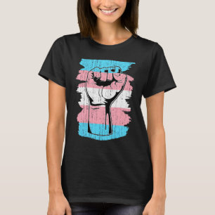 Transsexual Trans Pride Fist Transgender Flag Quee T-Shirt