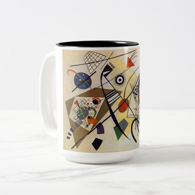 Transverse Lines Two-Tone Coffee Mug (Front Left)