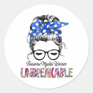 Transverse Myelitis Awareness Ribbon Support Gifts Classic Round Sticker