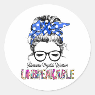 Transverse Myelitis Awareness Ribbon Support Gifts Classic Round Sticker