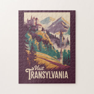 Transylvania Landscape Illustration Travel Art Jigsaw Puzzle