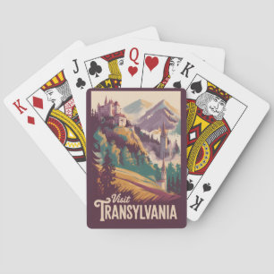 Transylvania Landscape Illustration Travel Art Playing Cards