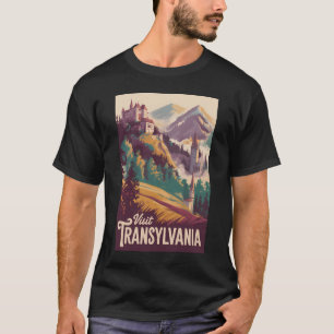 Transylvania Landscape Illustration Travel Art T-Shirt