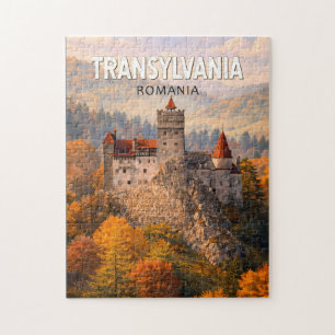 Transylvania Romania Illustration Travel Art Vinta Jigsaw Puzzle