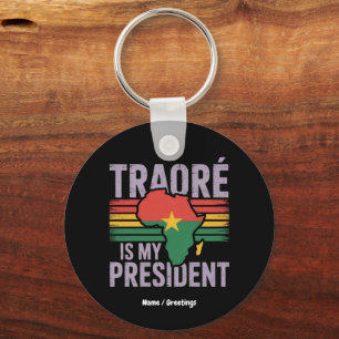Traore Is My President Burkina Faso Show Pride Keychain