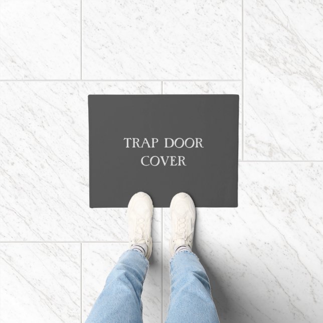 "TRAP DOOR COVER" funny introvert doormat (Indoor)