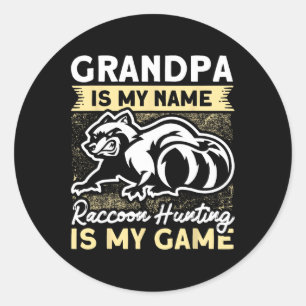Trap Hunting Grandpa Coon Hunter Raccoon Hunting Classic Round Sticker