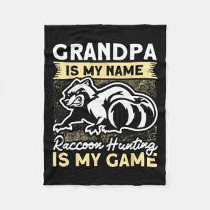 Trap Hunting Grandpa Coon Hunter Raccoon Hunting Fleece Blanket