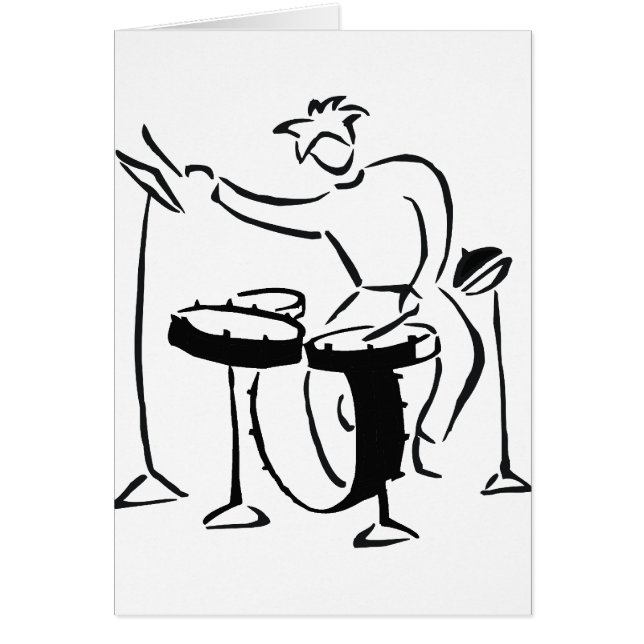 Trap set drummer abstract bw sketch design (Front)