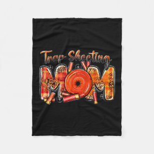 Trap Shooting Mom Western Leopard Mother's Day Hun Fleece Blanket