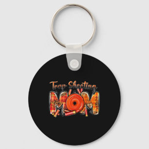 Trap Shooting Mom Western Leopard Mother's Day Hun Keychain