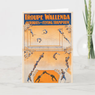 Trapeze, Acrobats And Flying Trampolin Card
