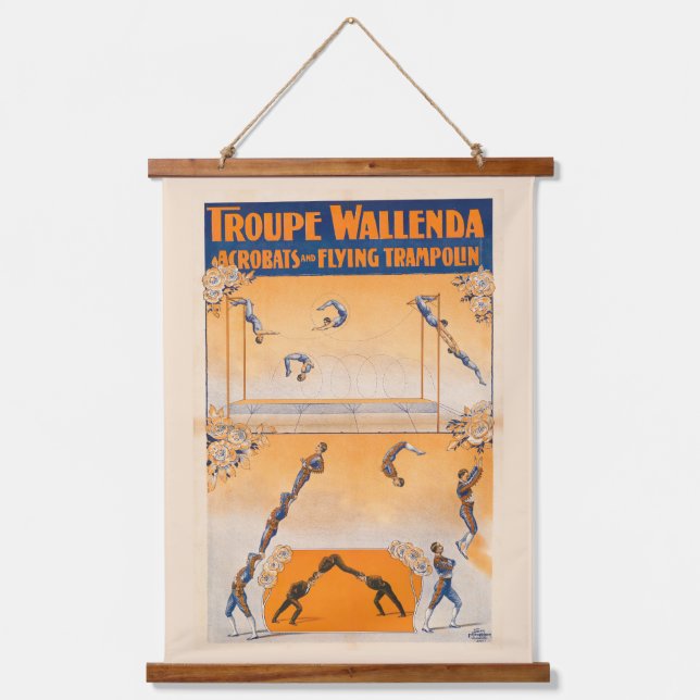 Trapeze, Acrobats And Flying Trampolin Hanging Tapestry (Front)