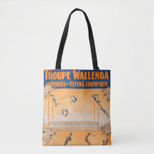 Trapeze, Acrobats And Flying Trampolin Tote Bag