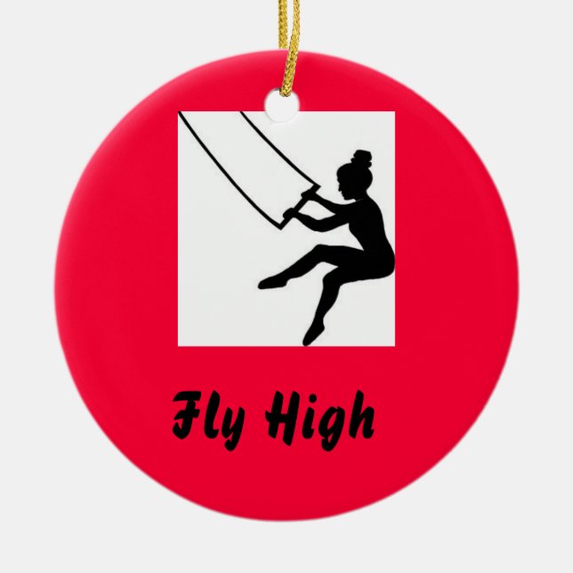 trapeze artist ceramic ornament (Front)