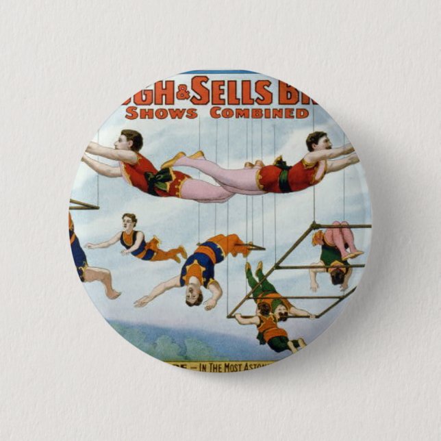 Trapeze Artists / Forepaugh & Selle Brothers 2 Inch Round Button (Front)