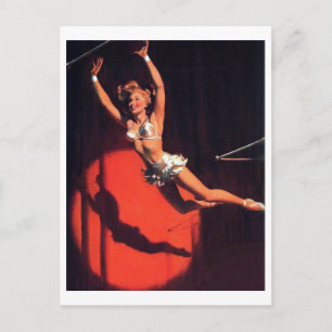 Trapeze Pin Up Postcard
