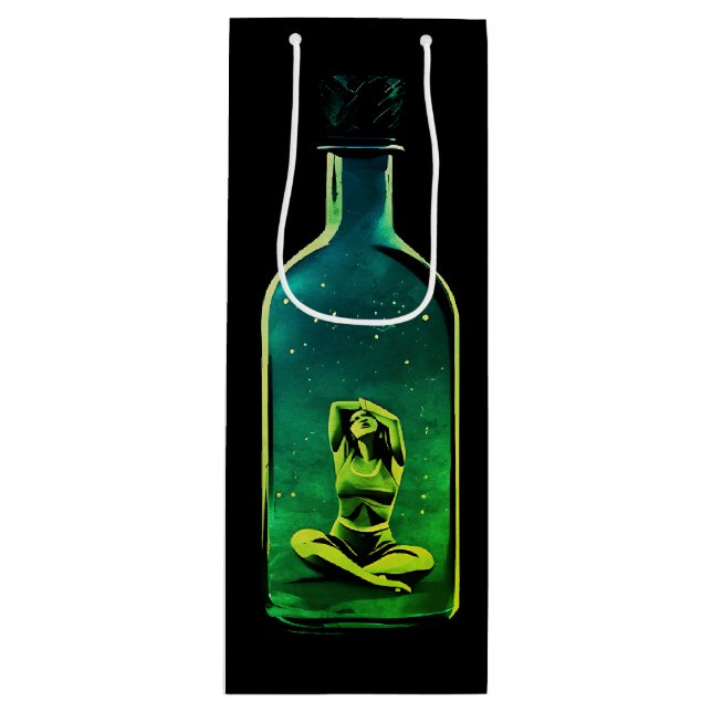 Trapped In Though in Verdant & Violet Shades Wine Gift Bag (Front)