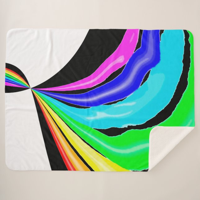 Trapped rainbow sherpa blanket (Front (Horizontal))