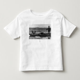 Trapper in Canoe with Hides and Dogs Alaska Toddler T-shirt