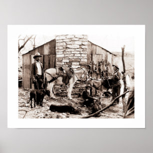 Trappers and their cabin, USA Poster