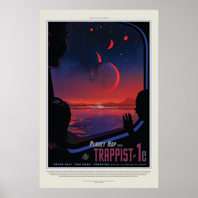 TRAPPIST-1 System Planet 1e retro space tourism ad Poster (Front)