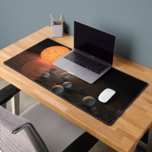 Trappist-1's Seven Planets In Orbit Around Star. Desk Mat