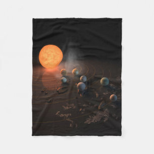Trappist-1's Seven Planets In Orbit Around Star. Fleece Blanket