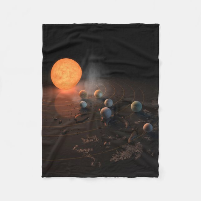 Trappist-1's Seven Planets In Orbit Around Star. Fleece Blanket (Front)