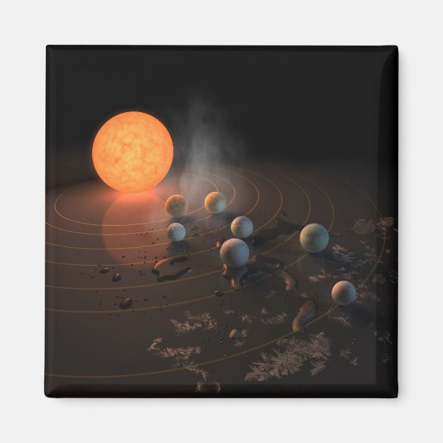 Trappist-1's Seven Planets In Orbit Around Star. Magnet (Front)