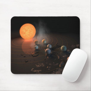 Trappist-1's Seven Planets In Orbit Around Star. Mouse Pad