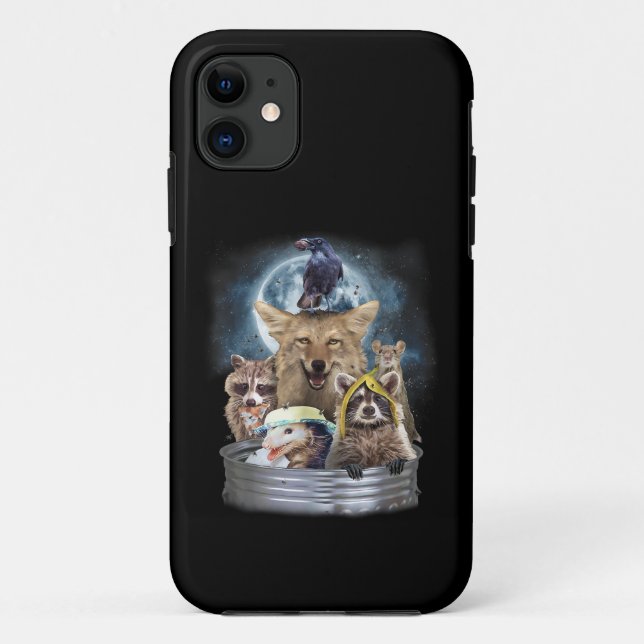 Trash Animals Howling at the Moon Funny Team Trash Case-Mate iPhone Case (Back)