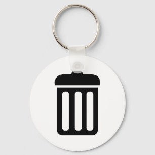 Trash bin symbol keychain