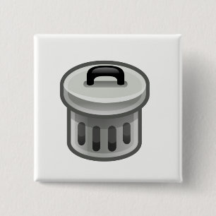 Trash Can 2 Inch Square Button