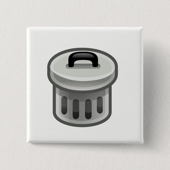 Trash Can 2 Inch Square Button (Front)