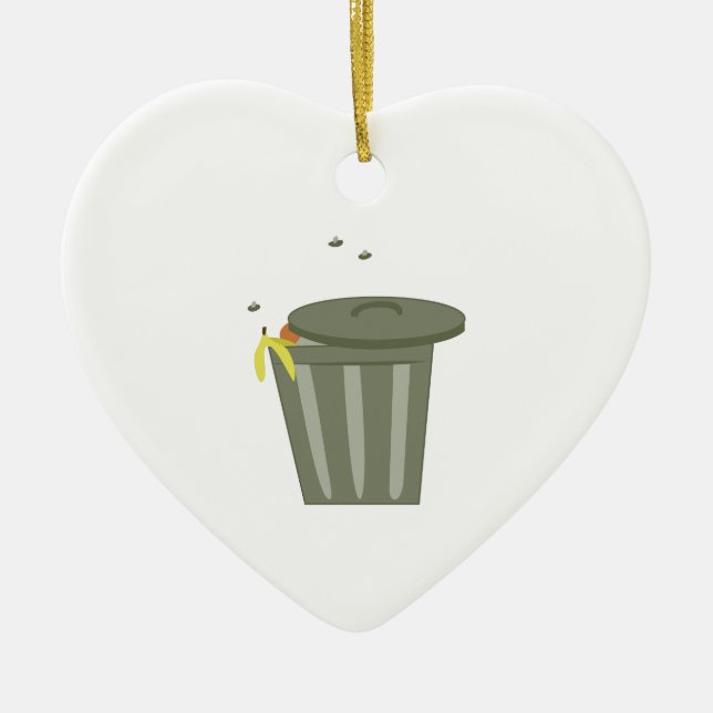 Trash Can Ceramic Ornament (Front)