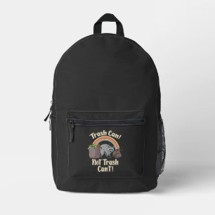 trash can not trash can't cute raccoon meme printed backpack