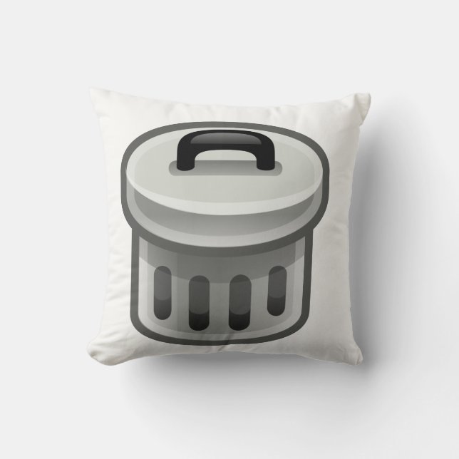 Trash Can Throw Pillow (Front)