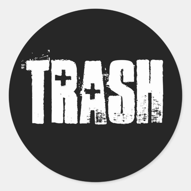 Trash Classic Round Sticker (Front)