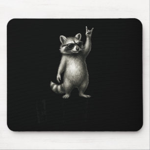 Trash DJ Rock Panda Raccoon Shades Mouse Pad