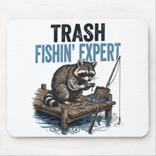 Trash Fishin' Expert Raccoon Mouse Pad