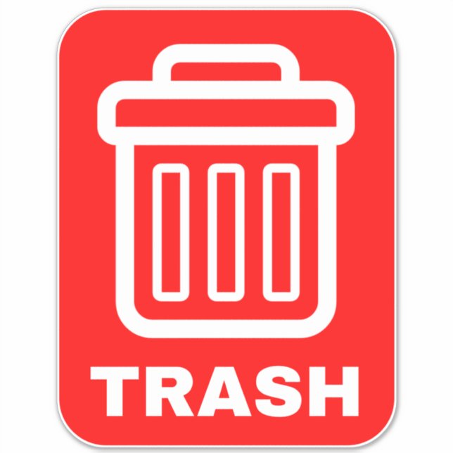 Trash Garbage Can Sign - Landfill Wheelie Bin (Front)