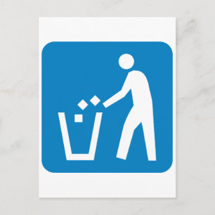 Trash / Garbage / Refuse Highway Sign Postcard