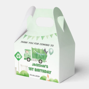 Trash Garbage Truck 1st Birthday Party Favor Box