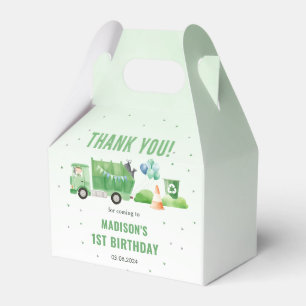 Trash Garbage Truck 1st Birthday Party Favor Box