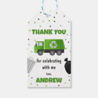 Trash Garbage Truck Birthday Thank You Tag