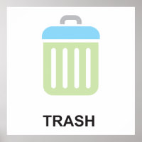 Trash Icon Garbage Bin Poster