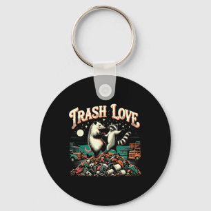 Trash Love Raccoon Possum Keychain