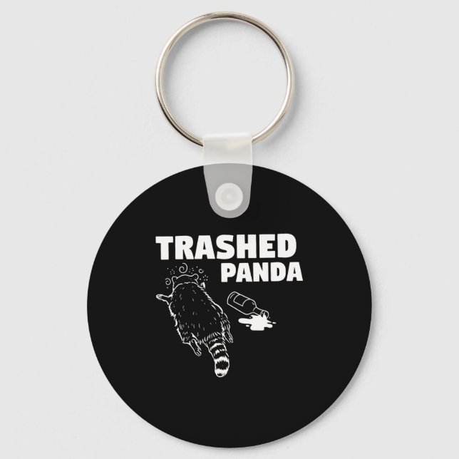 Trash Panda Drunk Racoon Funny Racoon Animal Lover Keychain (Front)